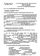 Đề thi chọn học sinh giỏi cấp tỉnh môn Tiếng Anh Lớp 9 - Năm học 2010-2011 - Sở GD & ĐT Long An